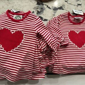 Cecil & Lou NWT 9m Appliqué Red and White Striped Heart Design